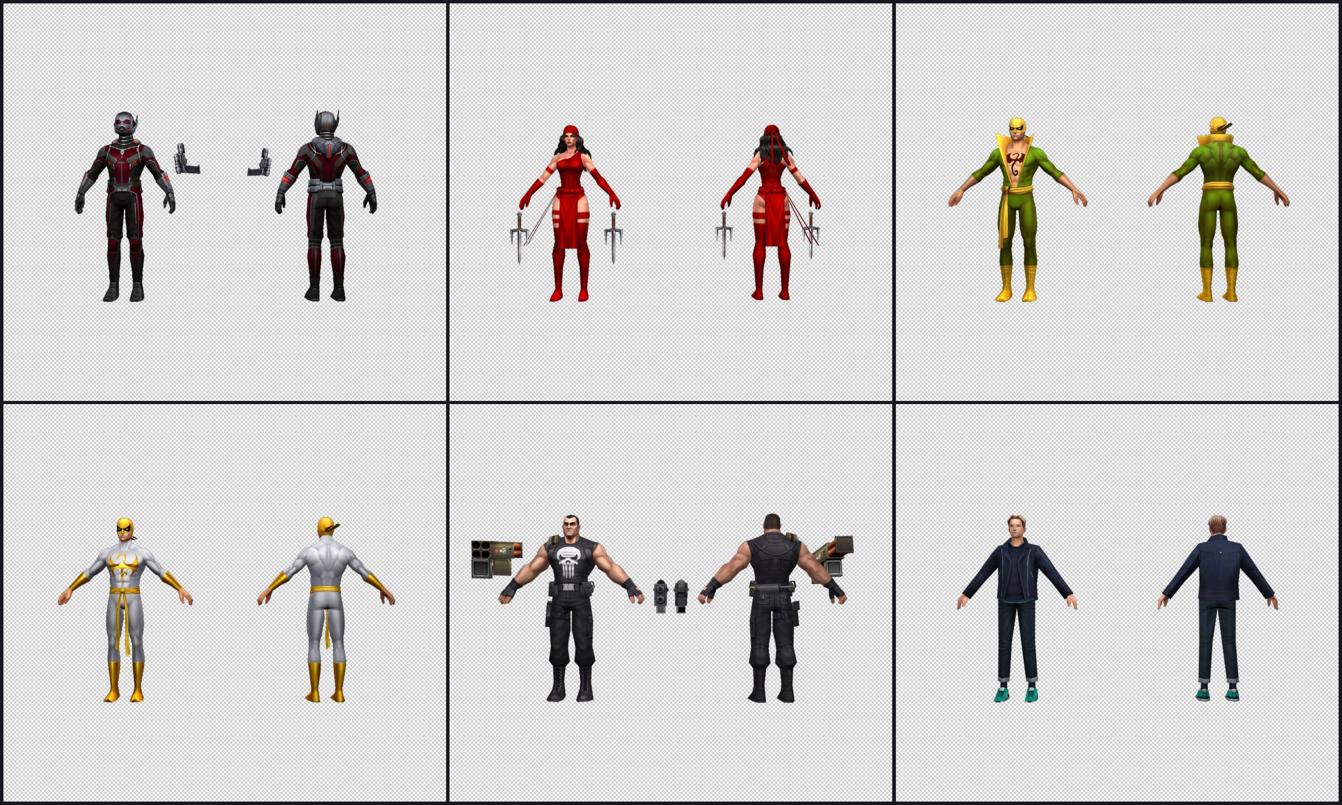 Collection Cartoon Character - Heros Low-poly 3D model_8