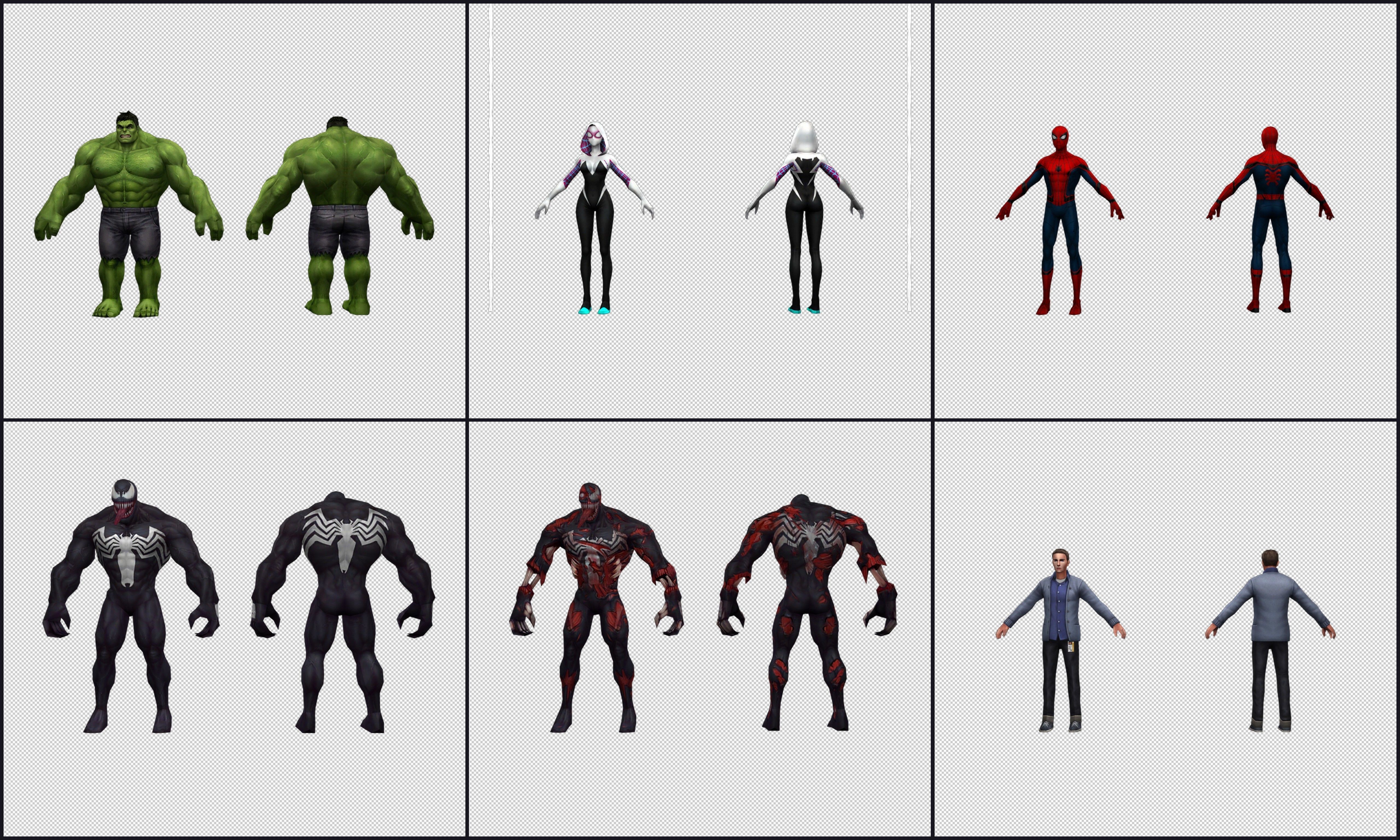 Collection Cartoon Character - Heros Low-poly 3D model_14