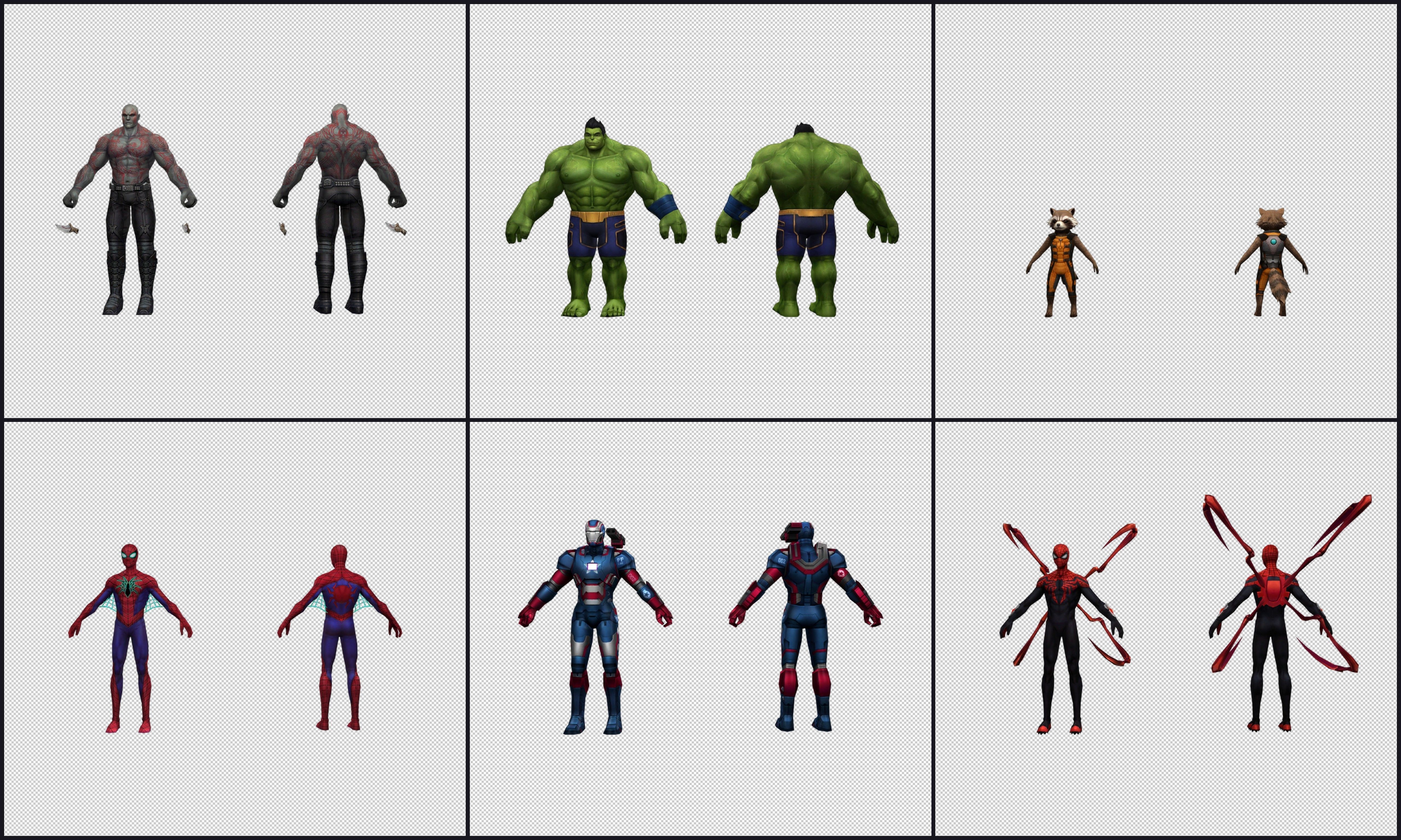 Collection Cartoon Character - Heros Low-poly 3D model_11