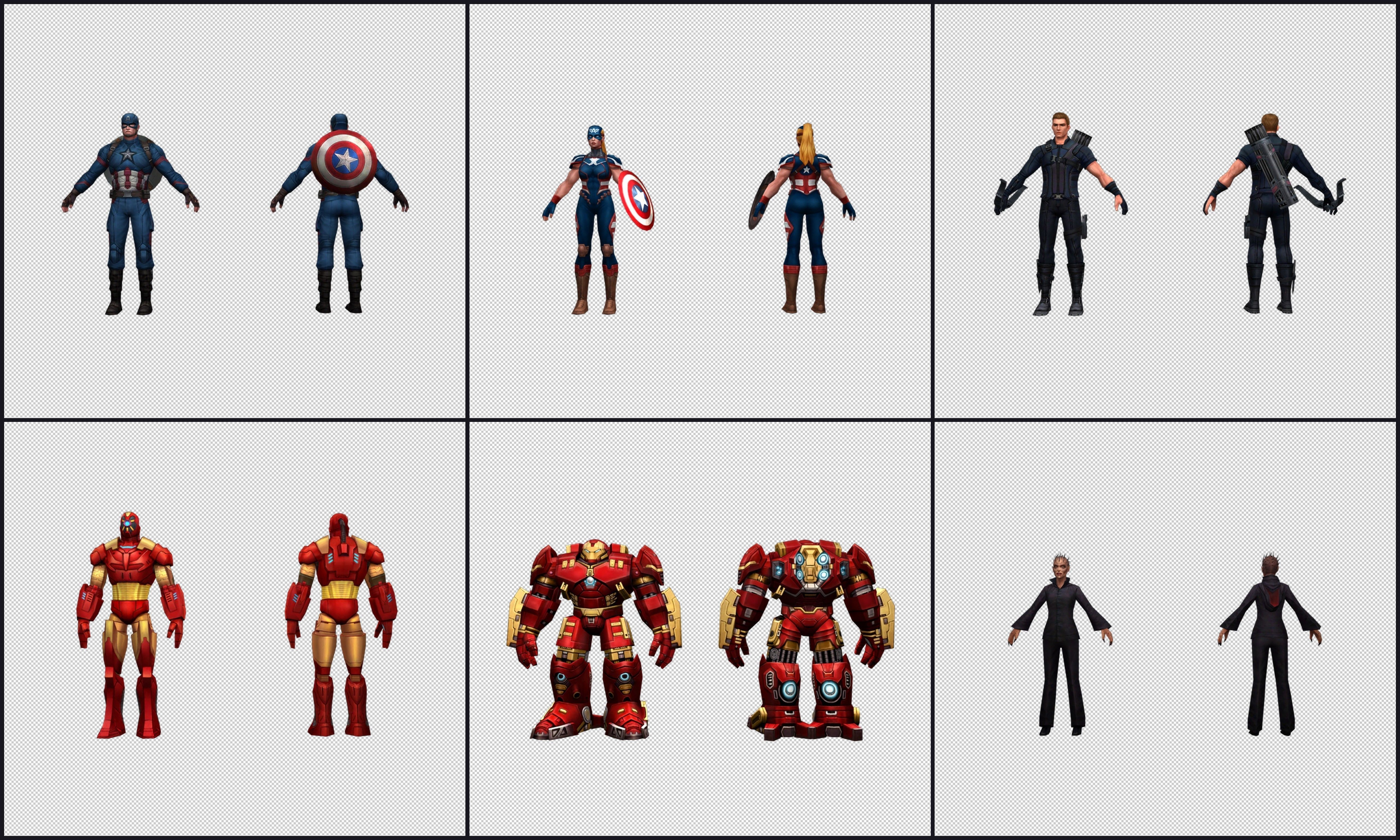 Collection Cartoon Character - Heros Low-poly 3D model_1