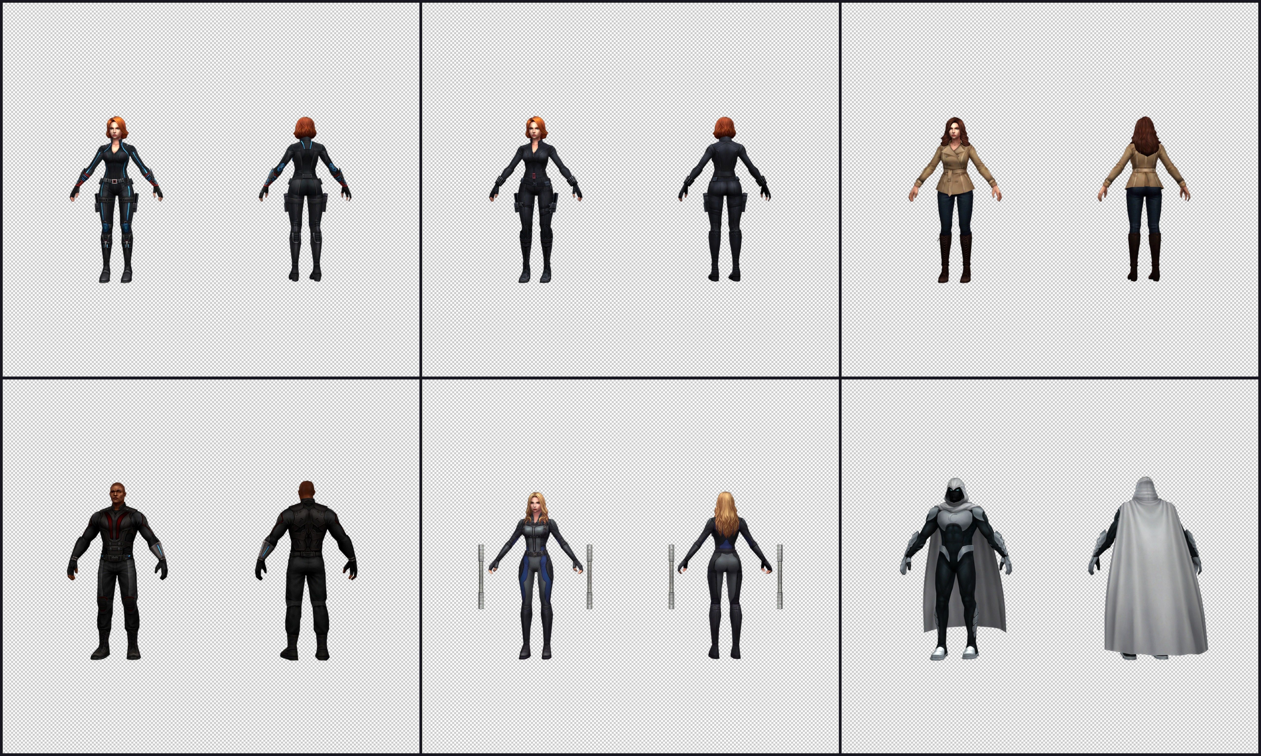 Collection Cartoon Character - Heros Low-poly 3D model_15