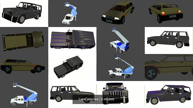 Land vehicles 3D Model Collection