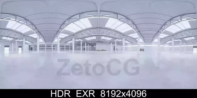 HDRI - Industrial Warehouse Interior 2b