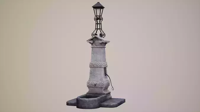 Aldgate Water Pump Low-poly 3D model