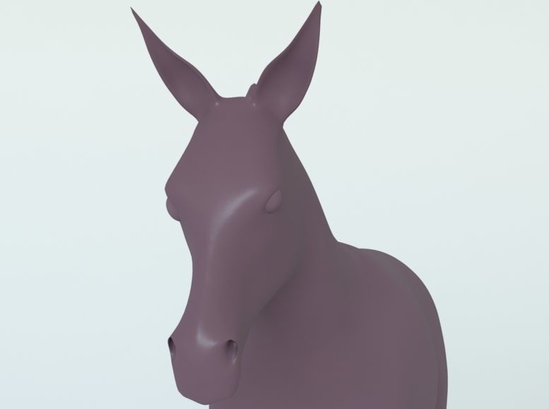 Donkey full body Low-poly 3D model_3