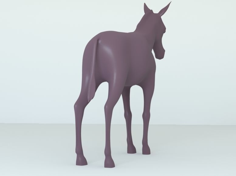 Donkey full body Low-poly 3D model_4