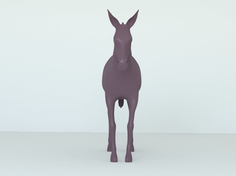 Donkey full body Low-poly 3D model_1