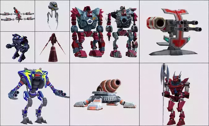 Pack B different robots