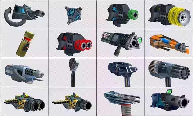 Pack E weapons in game