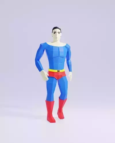 Superman Character Low-poly 3D model