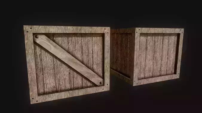 Crates two wooden boxes