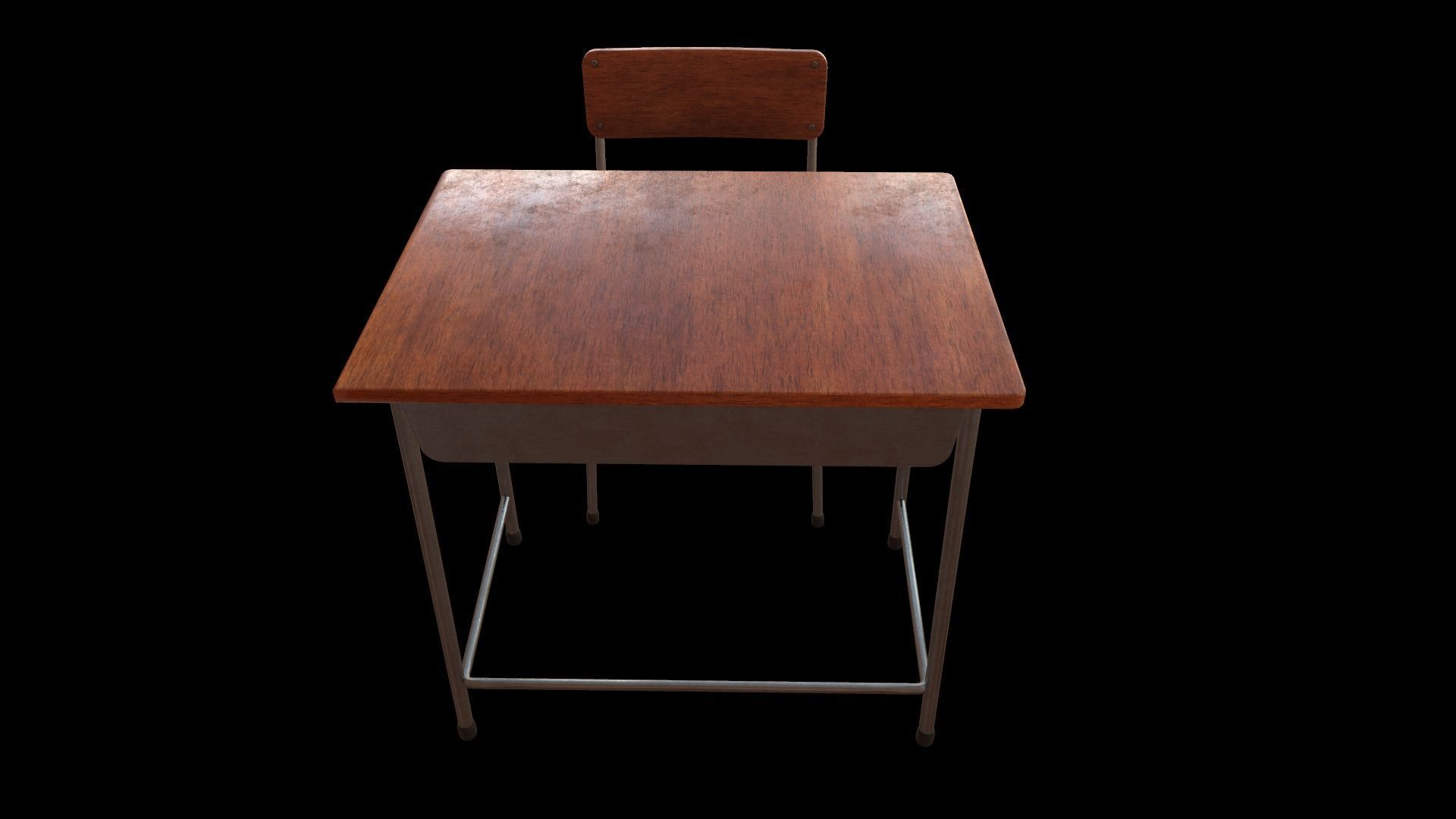 School Desk Low-poly 3D model_2
