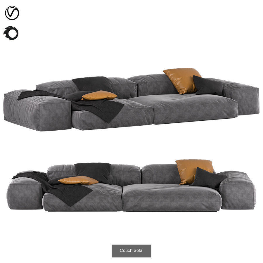 3 armchair and 2 sofa and 1 bed 3D Model Collection_3
