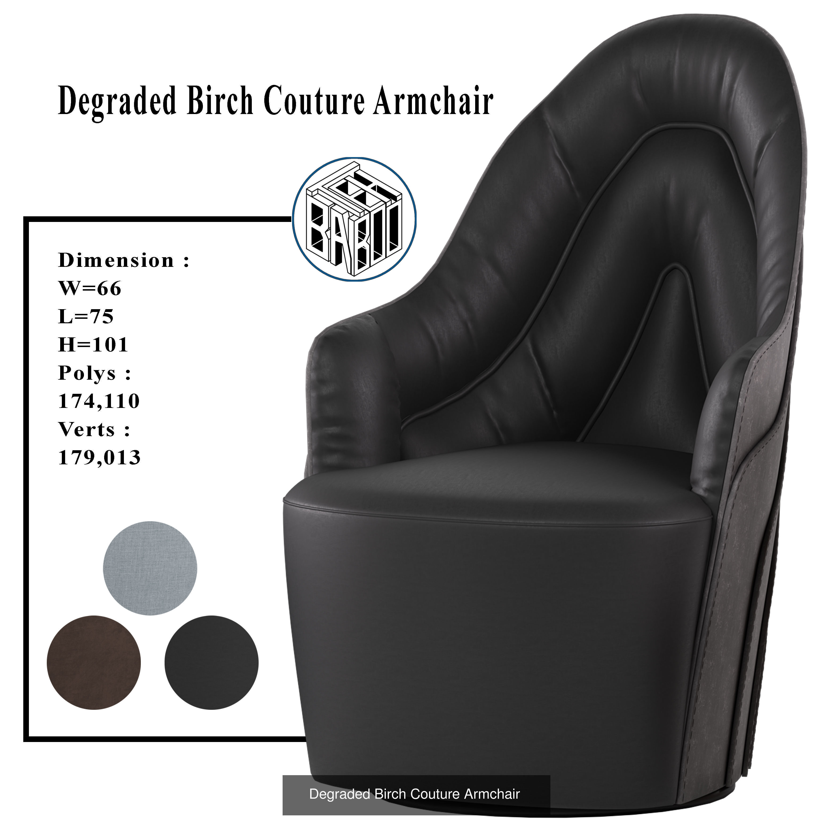 3 armchair and 2 sofa and 1 bed 3D Model Collection_1