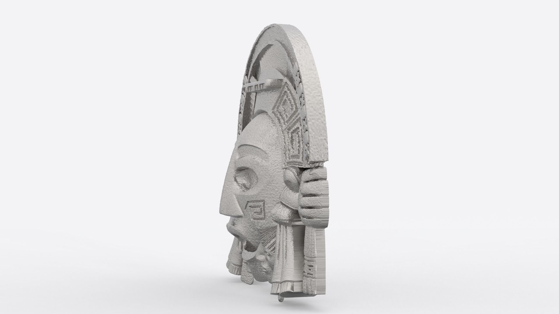 Aztec face Mayan face wall hanging 3D print model_3