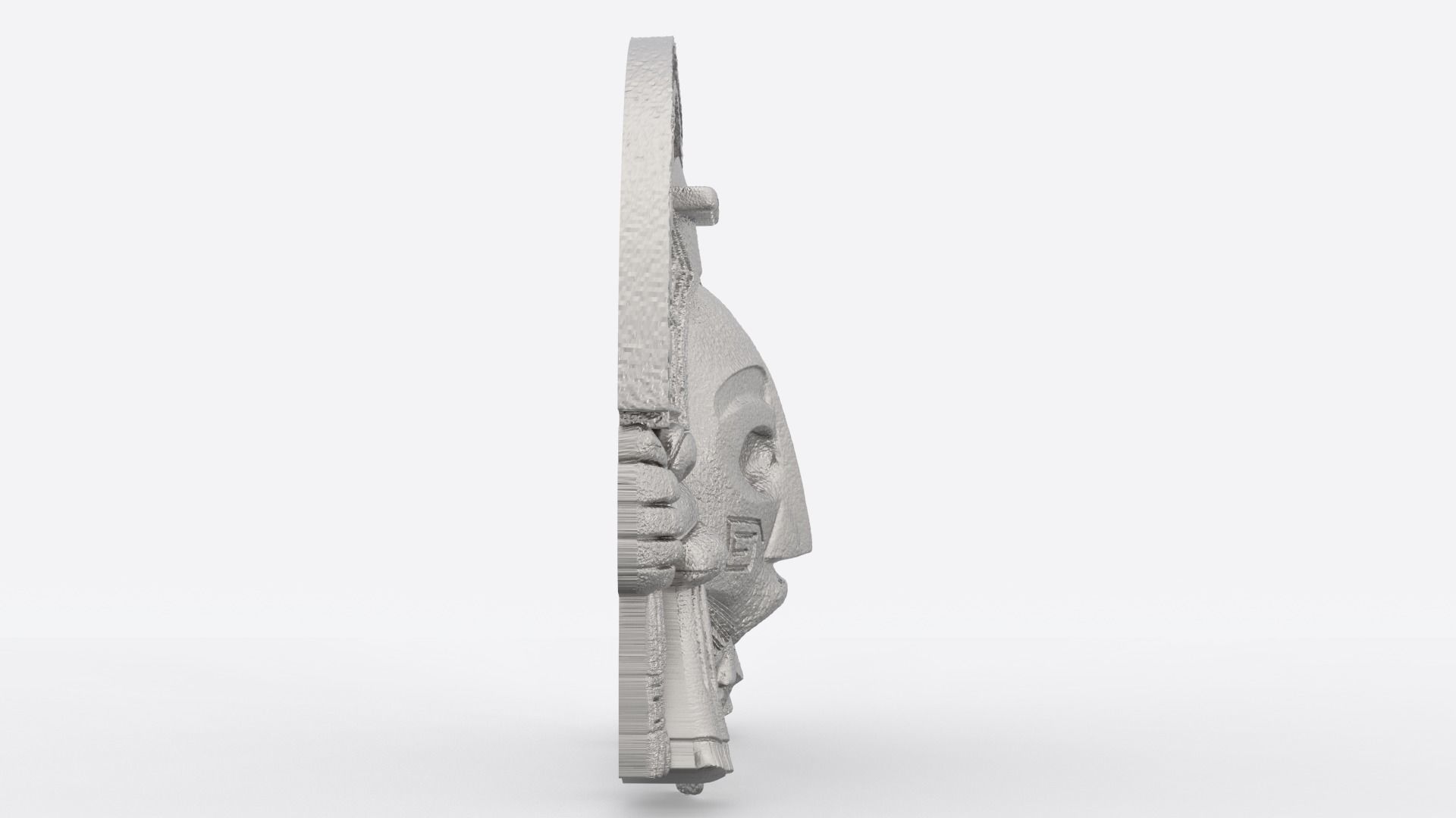 Aztec face Mayan face wall hanging 3D print model_5