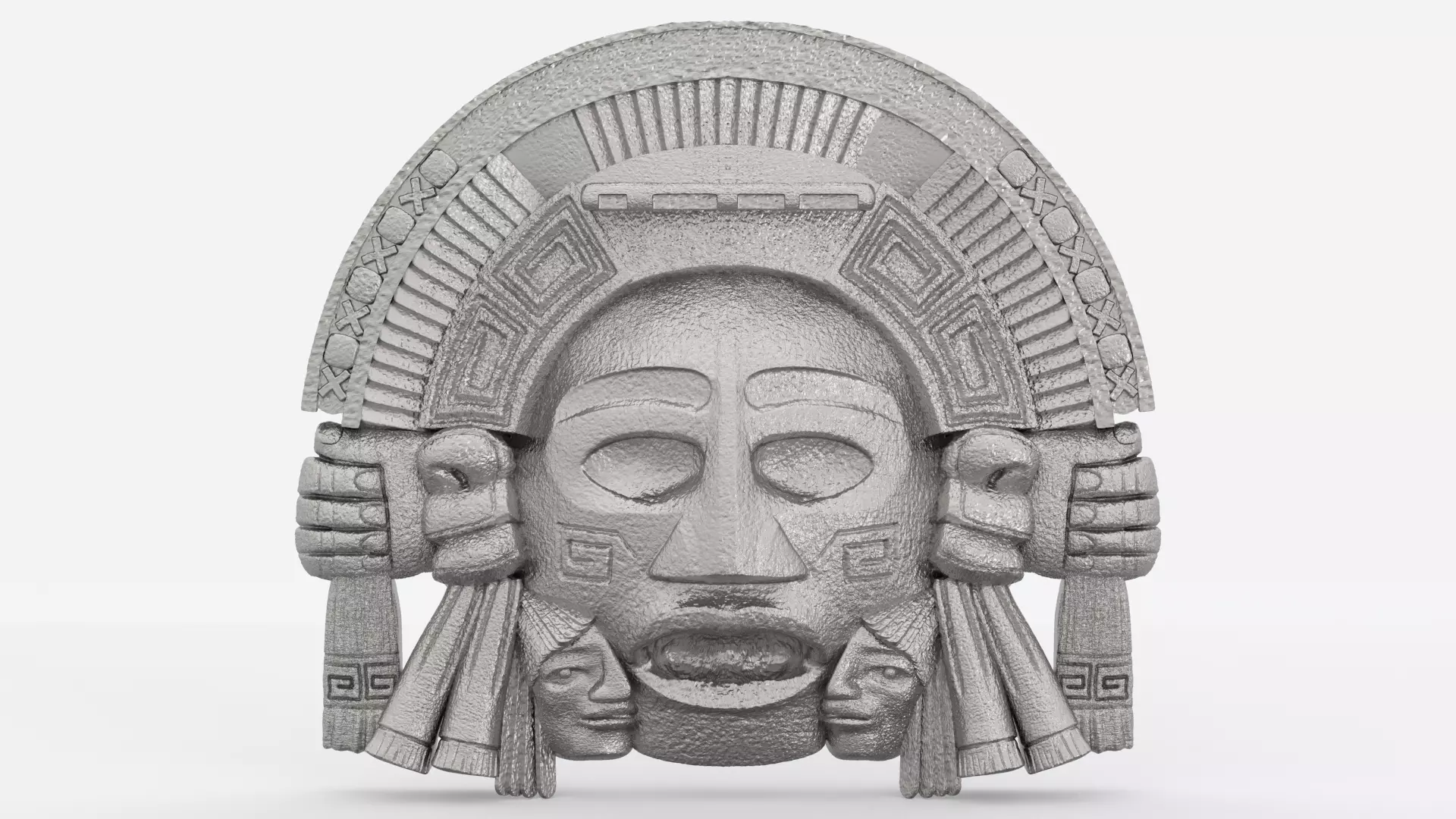 Aztec face Mayan face wall hanging 3D print model_0
