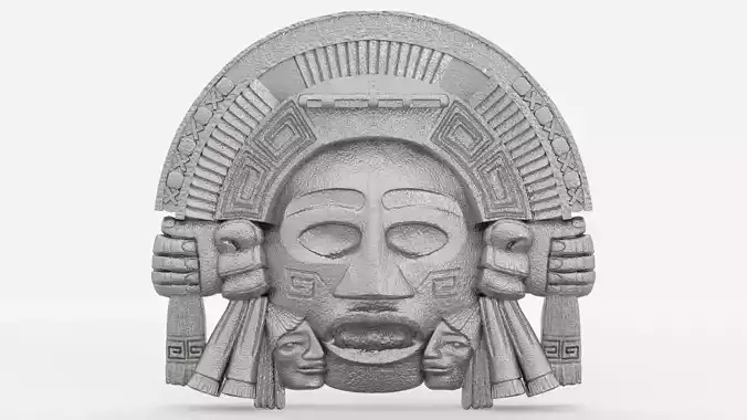Aztec face Mayan face wall hanging  3D print model