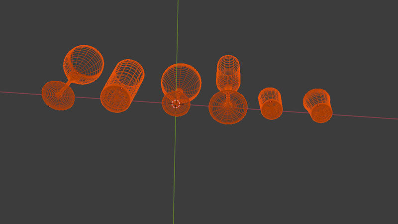 Bar Drinking glasses Set Low-poly 3D model_21