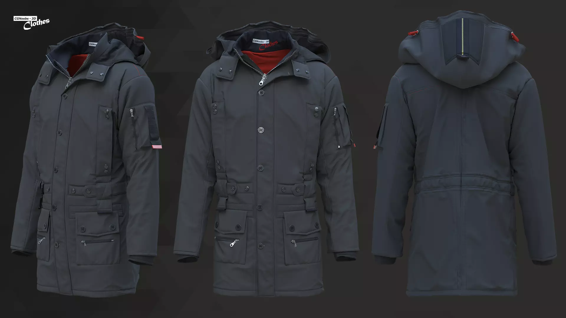 The Jacket 03 - 68 Marvelous Designer and Clo3D 3D model | CGTrader