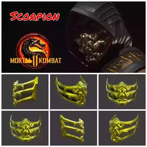 Scorpion mask from Mortal Kombat 11 - Scorpion bite