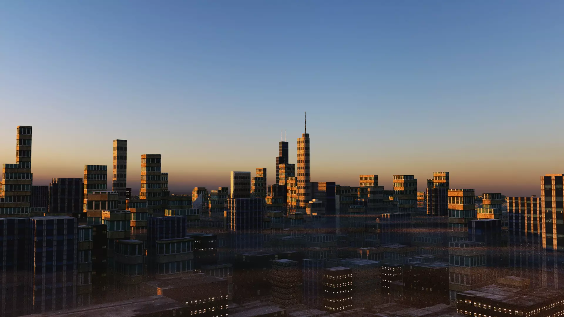 3d city model with the environment 3D model_0