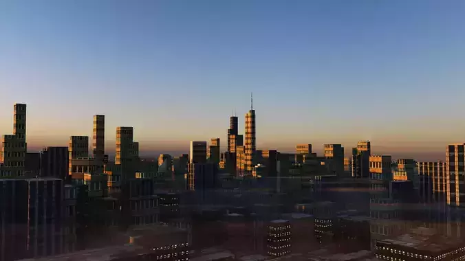 3d city model with the environment