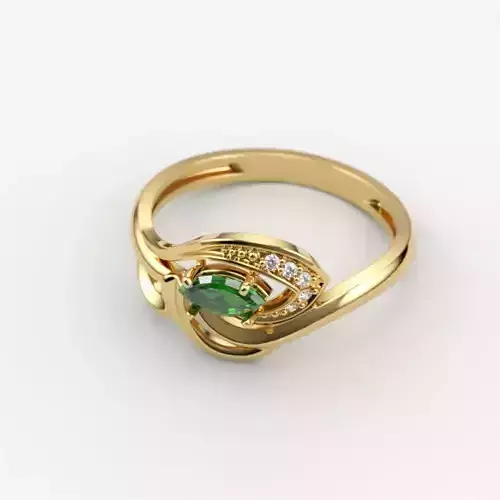 Women ring with gems 3dm stl