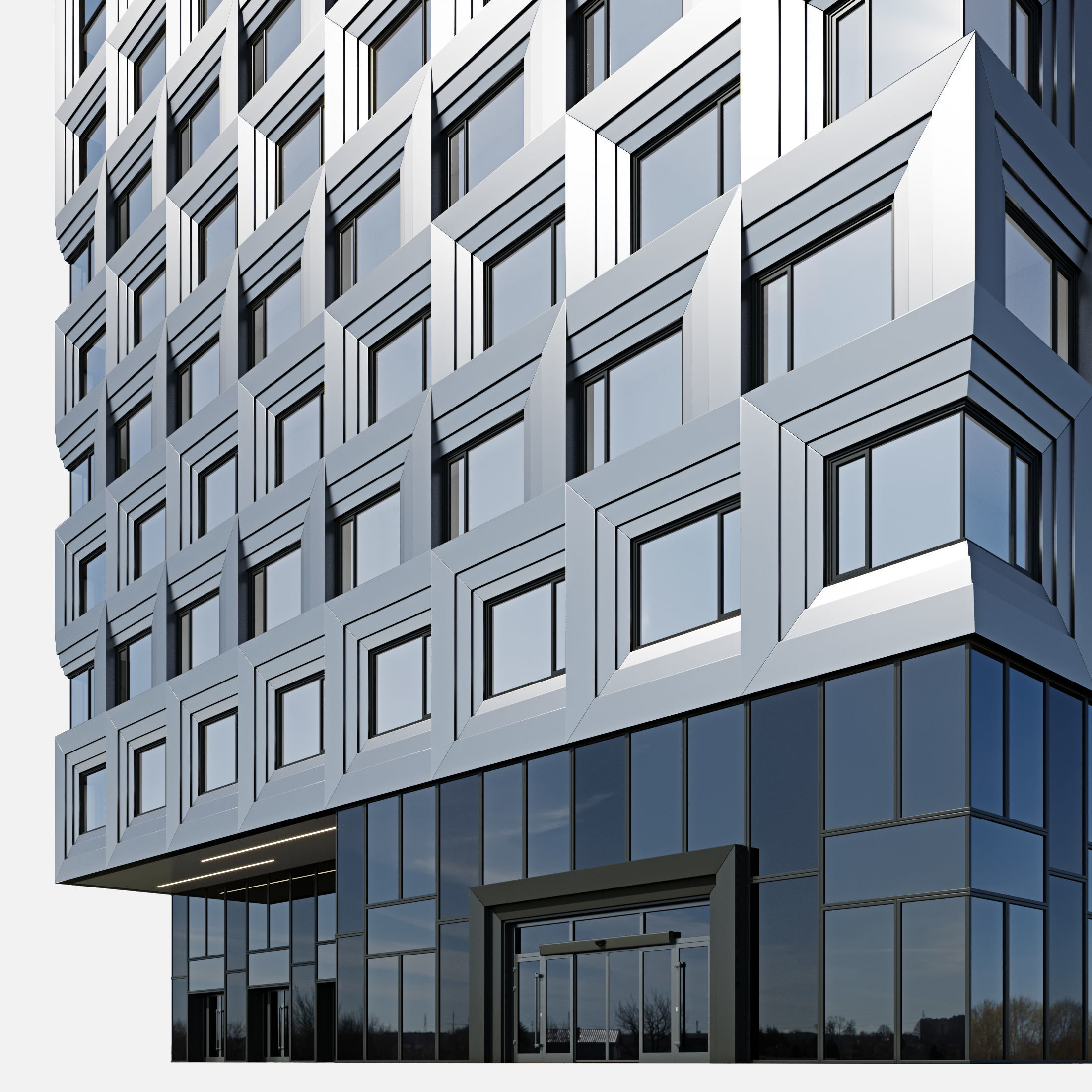 Commercial building 4 3D model_11
