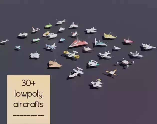 Pack of 31 lowpoly aircrafts
