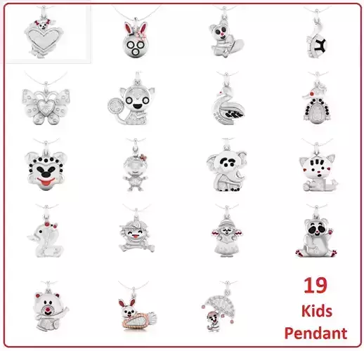 19 Kids pendant 3dm stl renders details bulk collection 