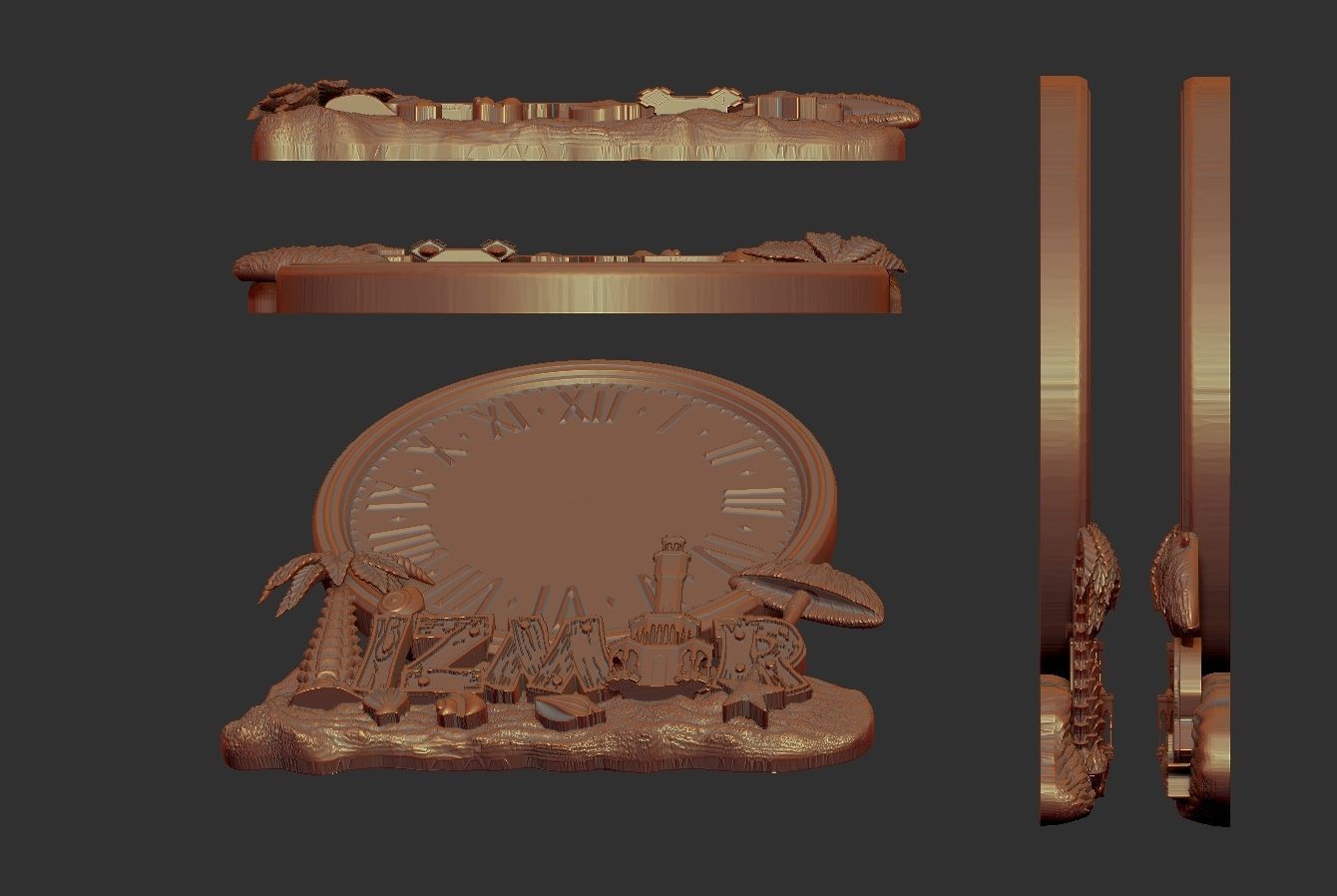 izmir city wall clock 3D print model_2