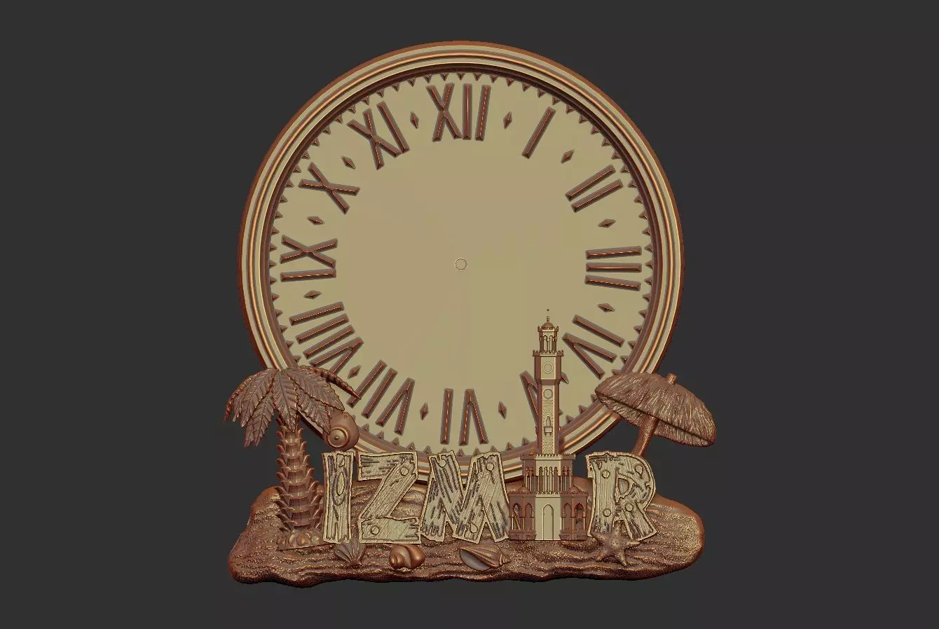 izmir city wall clock 3D print model_0