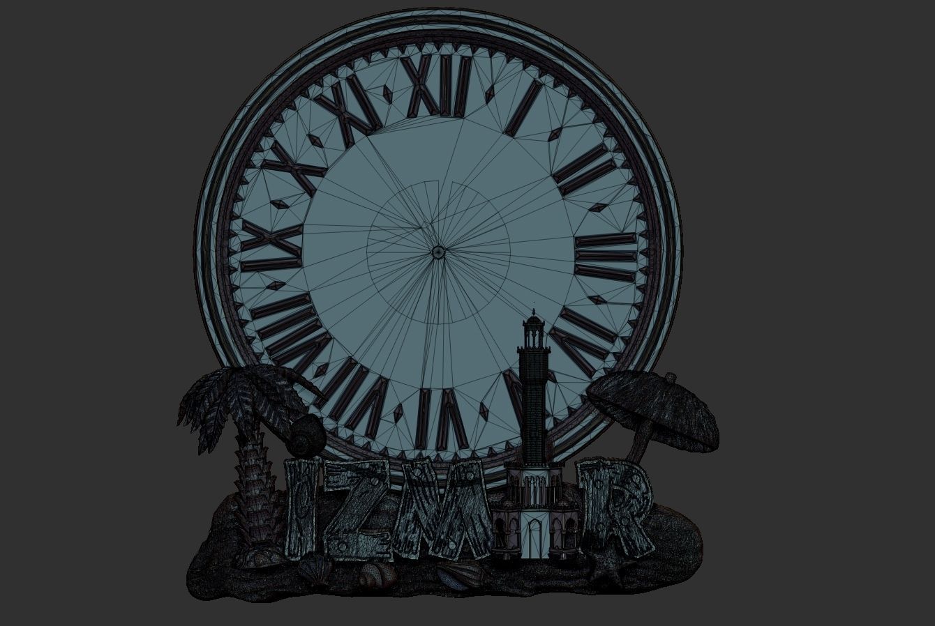 izmir city wall clock 3D print model_3