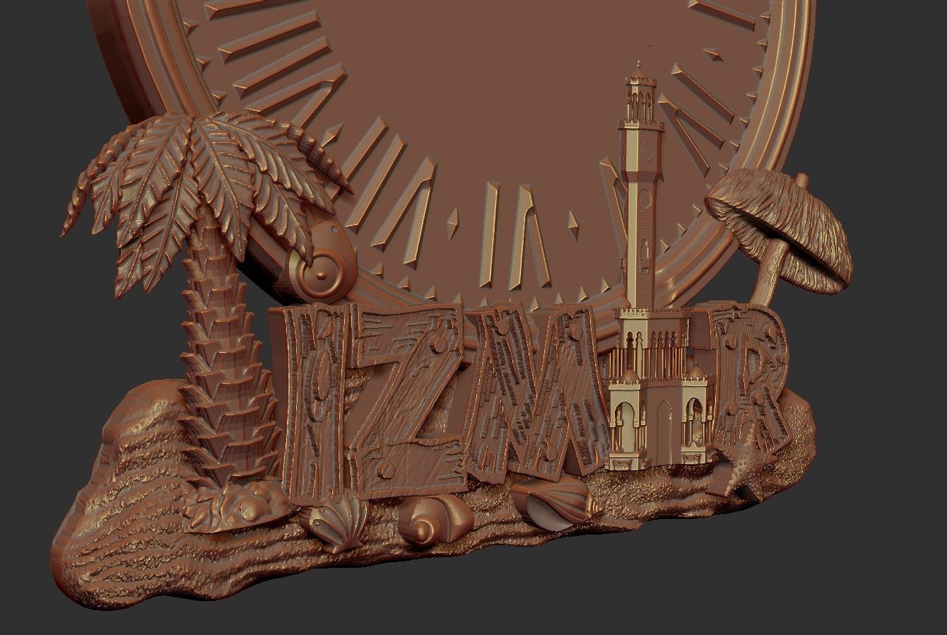 izmir city wall clock 3D print model_4