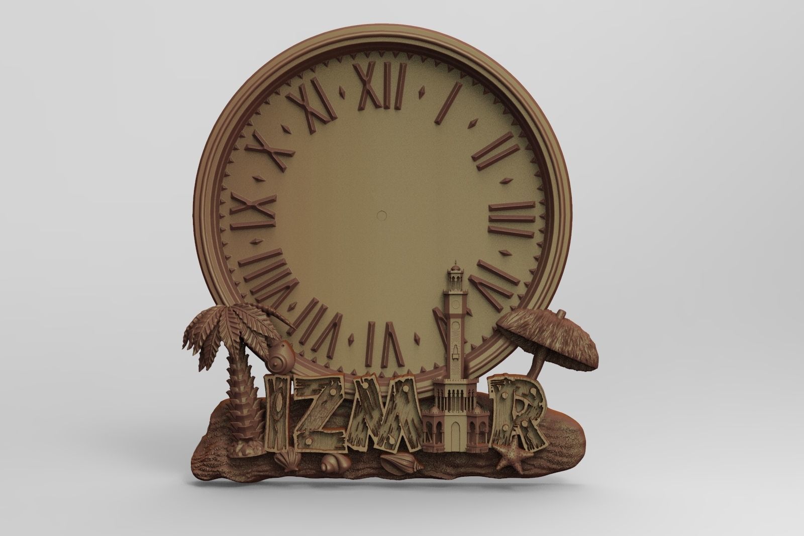 izmir city wall clock 3D print model_7