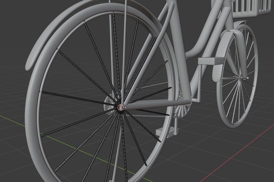 Women Cruiser Bike with Basket 3D Character Bicycle 3D low poly Low-poly 3D model_3