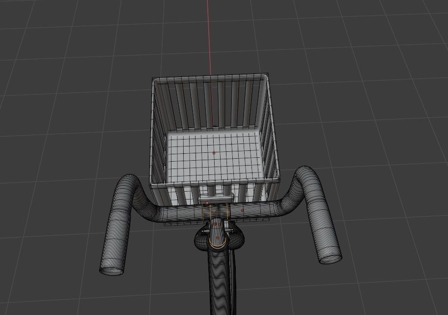 Women Cruiser Bike with Basket 3D Character Bicycle 3D low poly Low-poly 3D model_13