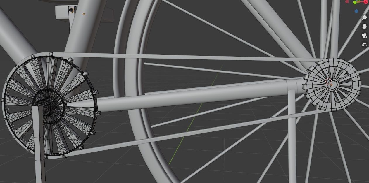 Women Cruiser Bike with Basket 3D Character Bicycle 3D low poly Low-poly 3D model_5