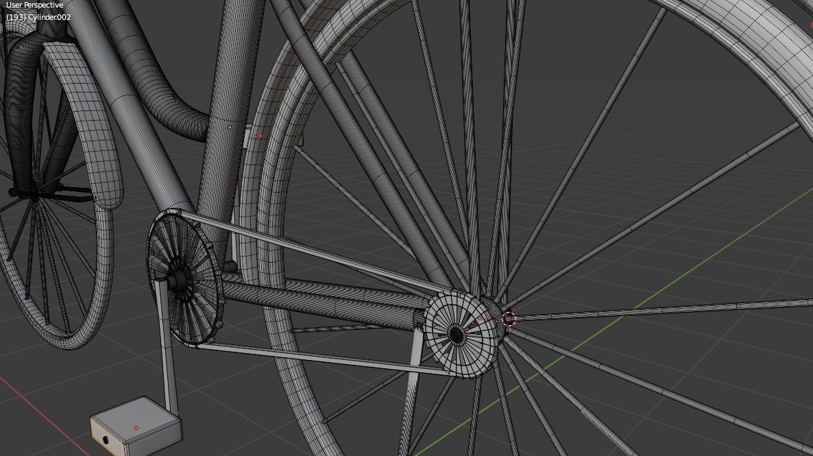 Women Cruiser Bike with Basket 3D Character Bicycle 3D low poly Low-poly 3D model_11