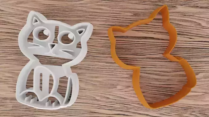 Two-in-one cat-shaped mold for 3D printer