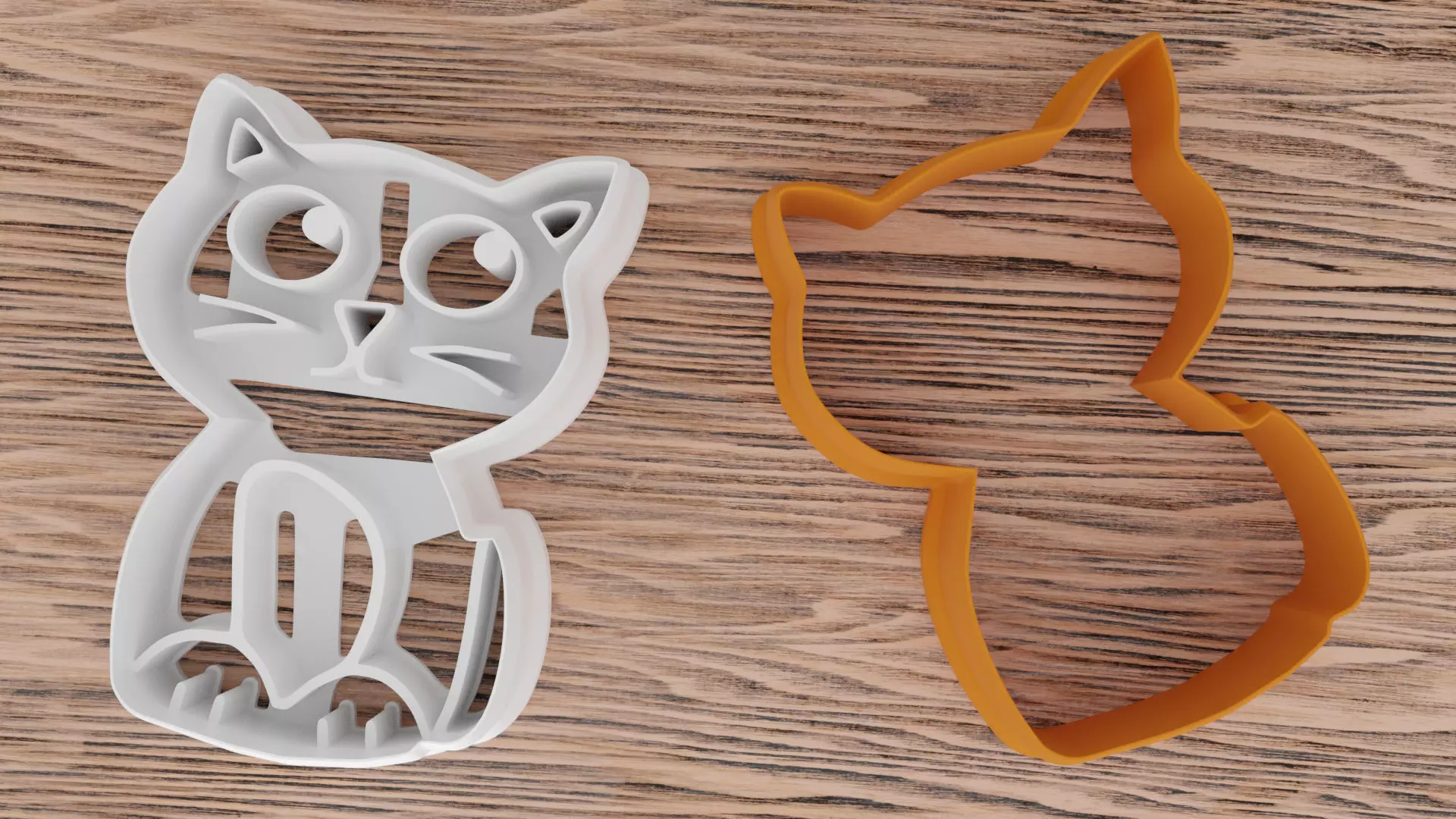 Two-in-one cat-shaped mold for 3D printer 3D print model_0
