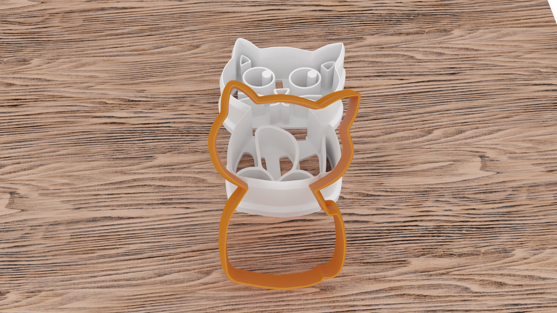 Two-in-one cat-shaped mold for 3D printer 3D print model_1