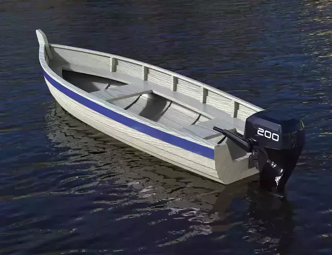 Fishing boat 3D Low-poly 3D model