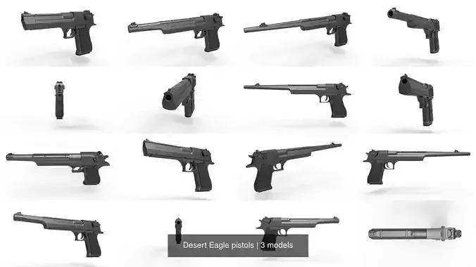 Desert Eagle pistols 3D Model Collection