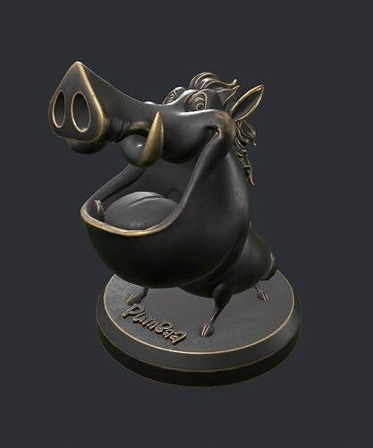 PBR Pumbaa Sculpt-oilRubbedGold 3D model
