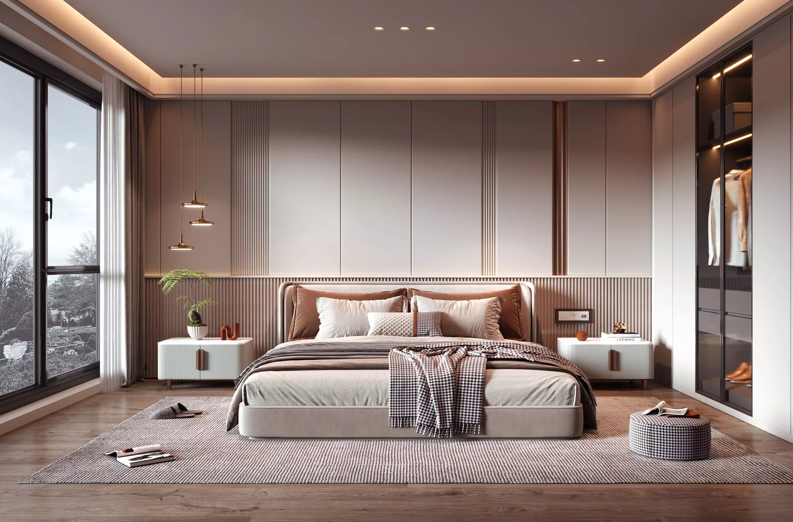 Modern luxury style bedroom 3D model_3