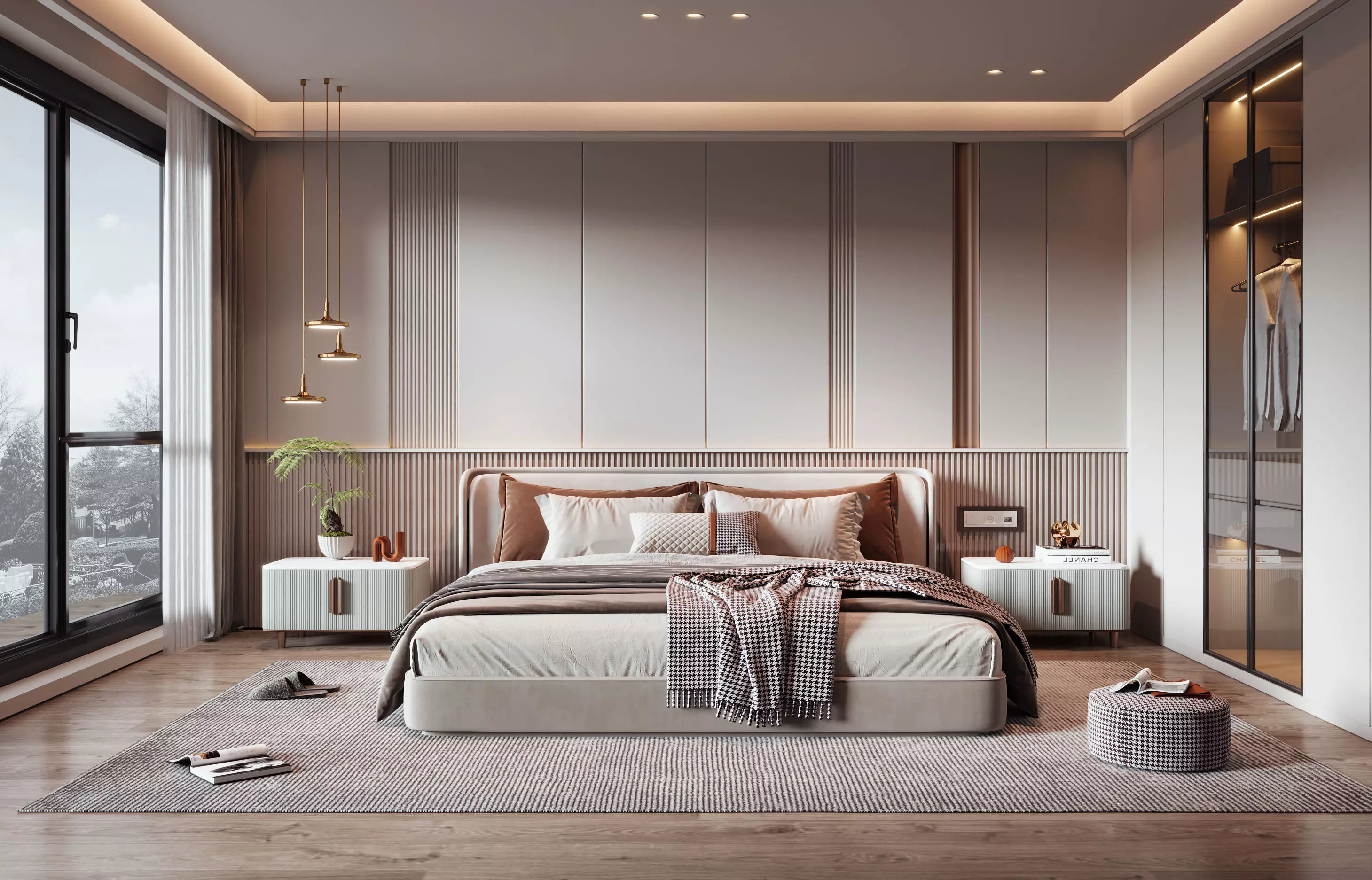 Modern luxury style bedroom 3D model_0