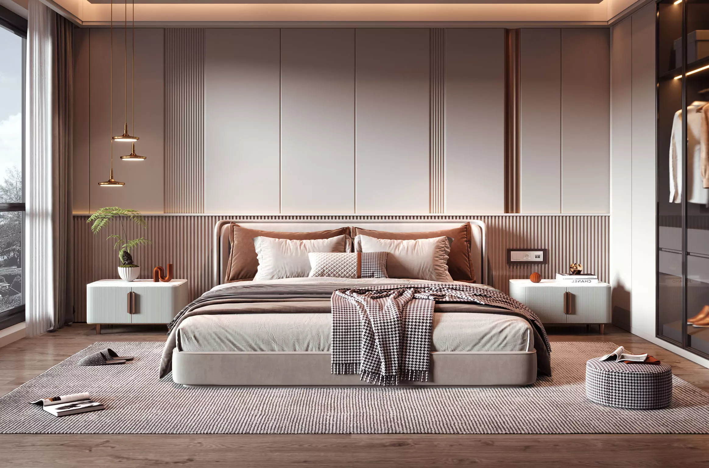Modern luxury style bedroom 3D model_5