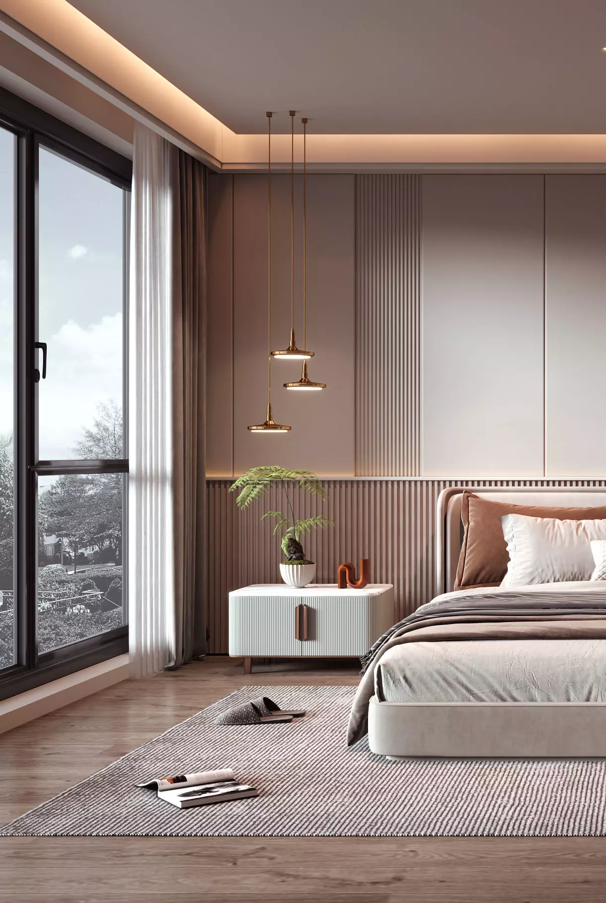 Modern luxury style bedroom 3D model_4